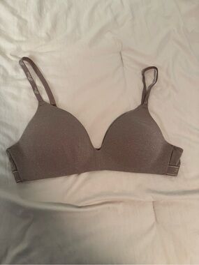 PINK Victoria's Secret Shimmery Wireless Bra in Taupe